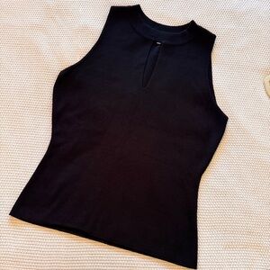 MILLY Black Sleeveless Stretchy Tank Top